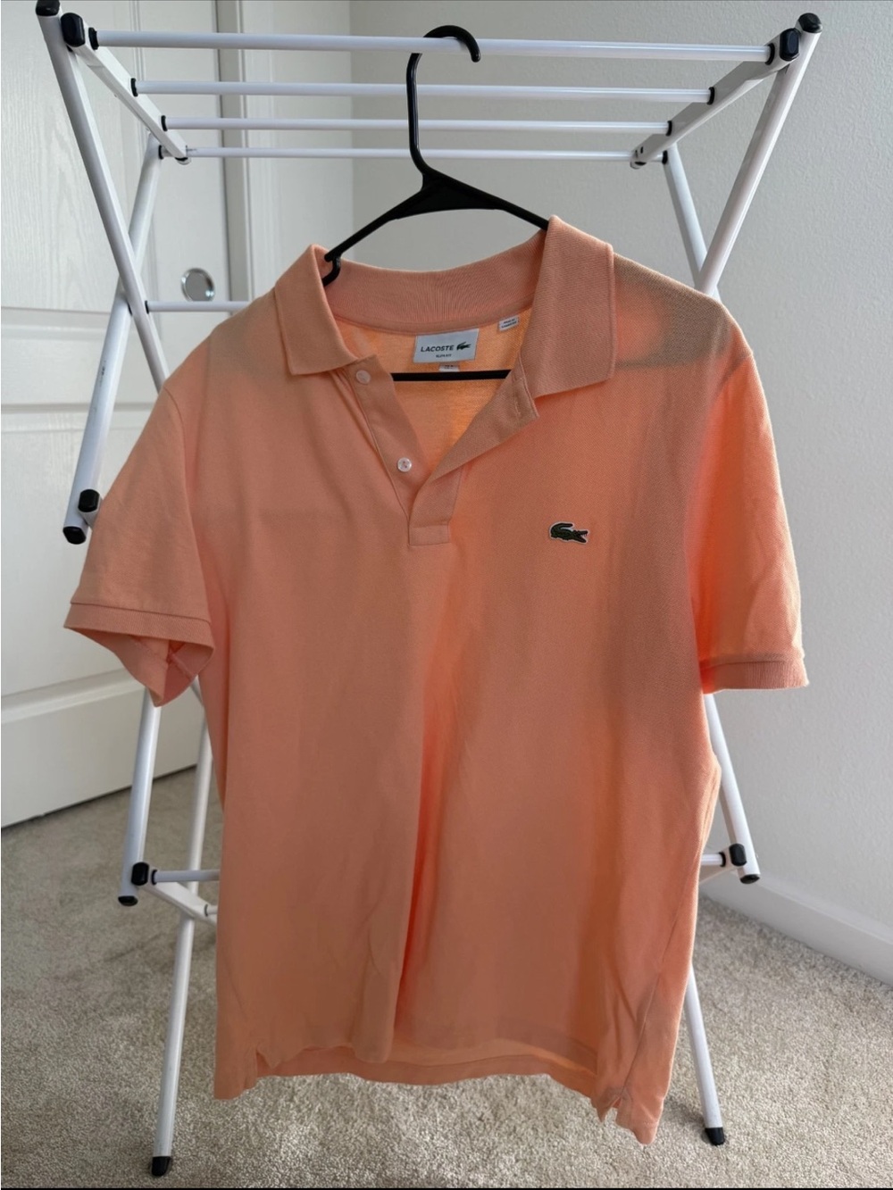 Lacoste Men’s Short-Sleeve Polo Shirt - Peach/Coral